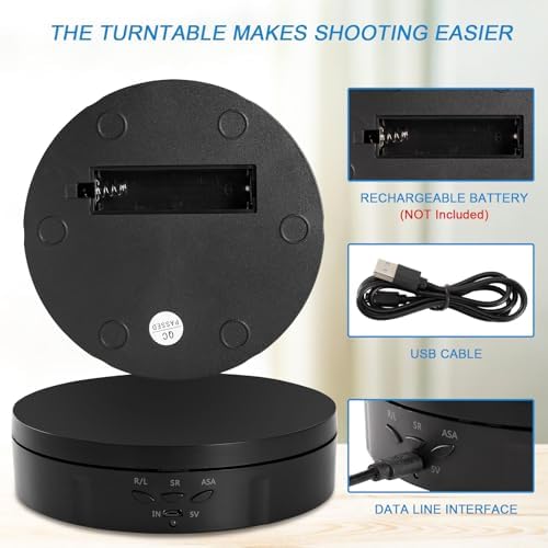 22 lbs Motorized Rotating Display Stand for Jewelry, 360 Degree, Automatic Mute Rotating Display Stand, alternate view 2