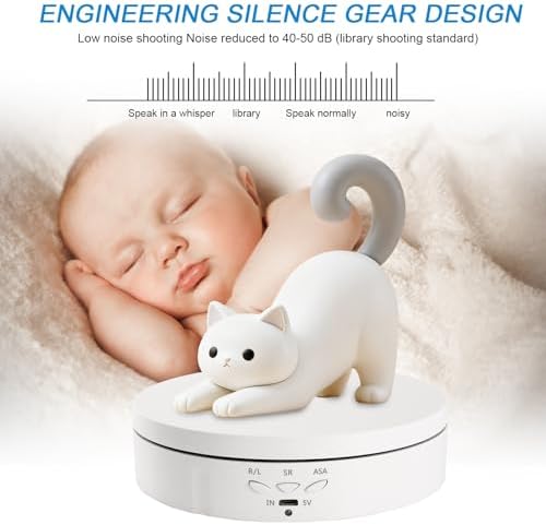 22 lbs Motorized Rotating Display Stand for Jewelry, 360 Degree, Automatic Mute Rotating Display Stand, alternate view 6
