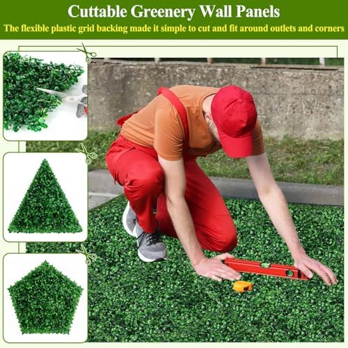 22 Pcs 10"x10" Artificial Grass Wall Panels for Indoor Outdoor Decor, alternate view 4