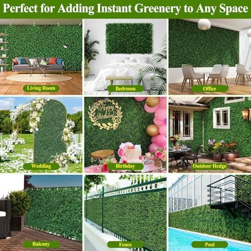 22 Pcs 10"x10" Artificial Grass Wall Panels for Indoor Outdoor Decor, alternate view 5