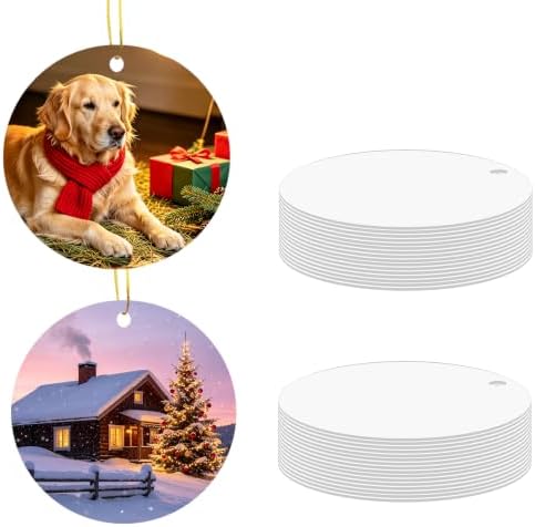 22 pcs Metal Sublimation Ornament Blanks,3.5 in Christmas Ornaments