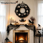 22" Spooky Halloween Wreath for Front Door with Witch Hat & Legs, alternate view 5