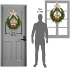 22" Spring Easter Wreath for Front Door - Easter Bunny Wreath - Artificial Green Boxwood Wreath with Burlap Bow, alternate