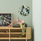 22" Spring Flower Wreath for Front Door Summer Wreaths with Sunflowers Roses Gardenias, Artificial Floral Green, alternate