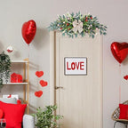 22'' Valentines Wreaths for Front Door Valentines Teardrop Swag Pink and Red Hearts for Valentine's Day, alternate view 7