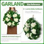22" White Hydrangea Wreath for Front Door Decor - All-Season Faux Greenery Wreath for Spring, Easter, Wedding &, alternate