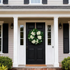 22" White Hydrangea Wreath for Front Door Decor - All-Season Faux Greenery Wreath for Spring, Easter, Wedding &, alternate