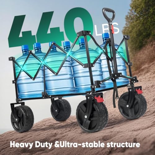 220L Beach Wagon, 440 lb Capacity, Foldable, 8 in Wide Wheels, alternate view 3