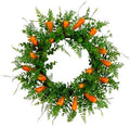 22in. Artificial Easter Fern and Carrots Wreath in Green