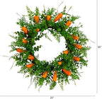 22in. Artificial Easter Fern and Carrots Wreath in Green, alternate view 3