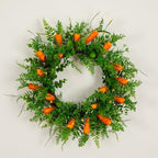 22in. Artificial Easter Fern and Carrots Wreath in Green, alternate view 5