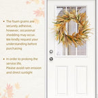 22in Fall Harvest Grain Wheat Farmhouse Wreaths for Front Door in Beige & Brown, alternate view 4