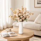 22Pcs Beige Faux Silk Mums with Eucalyptus Artificial Flowers for Vase, 90 Balls Bulk Fake Mini Chrysanthemums, alternate