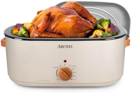 22Qt. Roaster Oven with Self-Basting Lid, Fits 26-lb. Turkey, Adjustable Temperature Settings, Keep Warm