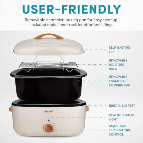 22Qt. Roaster Oven with Self-Basting Lid, Fits 26-lb. Turkey, Adjustable Temperature Settings, Keep Warm, alternate view 4