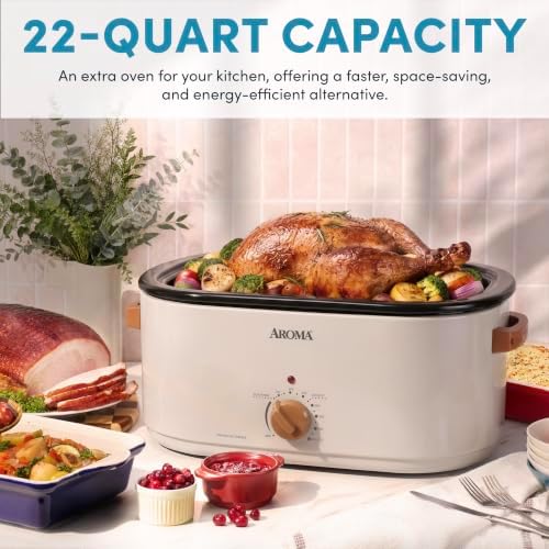 22Qt. Roaster Oven with Self-Basting Lid, Fits 26-lb. Turkey, Adjustable Temperature Settings, Keep Warm, alternate view 6