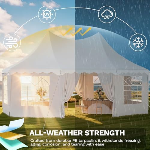 22x16FT Heavy Duty Party Tent, Upgraded Wedding Tent Event Shelter in 22x16FT, alternate view 5