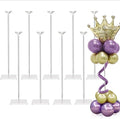 23.6" Clear Acrylic Balloon Stand for Table Centerpiece, 10 Pack in 10ft wide & 7.5ft high in White