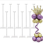 23.6" Clear Acrylic Balloon Stand for Table Centerpiece, 10 Pack in 10ft wide & 7.5ft high in White