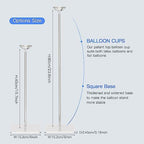 23.6" Clear Acrylic Balloon Stand for Table Centerpiece, 10 Pack in 10ft wide & 7.5ft high in White, alternate view 2