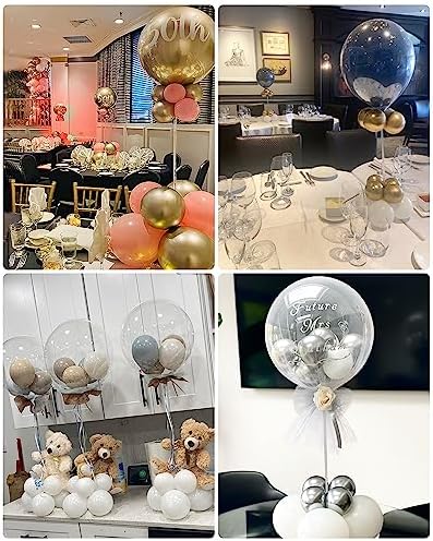 23.6" Clear Acrylic Balloon Stand for Table Centerpiece, 10 Pack in 10ft wide & 7.5ft high in White, alternate view 5