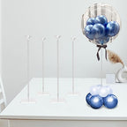 23.6" Clear Acrylic Balloon Stand for Table Centerpiece, 4 Pack in 10ft wide & 7.5ft high in White
