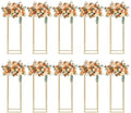 23.6'' Flower Stand for Wedding 10pcs, Gold Centerpieces for Table, Gold Vase Metal Column Stand, Wedding Flower