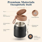 23.67 oz Thermo Food Jar with Folding Spoon for Kids & Adults, Navy, alternate view 5
