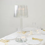 23" Crystal-Look Candle Lamp, Ribbed Acrylic Shade with Clear Column Base - Sophisticated Taper & Tealight, alternate view 7
