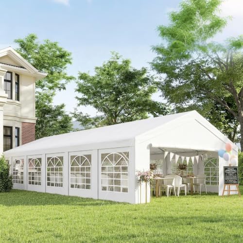 23 x 39 ft Heavy Duty Party Tent with Removable Sidewalls, White in 23 x 39 ft in White