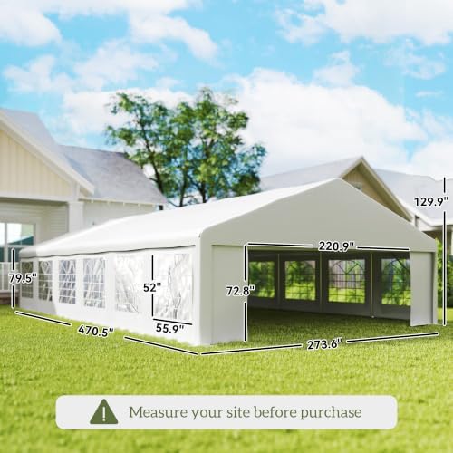 23 x 39 ft Heavy Duty Party Tent with Removable Sidewalls, White in 23 x 39 ft in White, alternate view 2