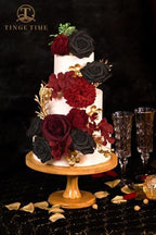 23pcs Gothic Black Red Artificial Flowers Combo, Rose in Gothic Black and Red, alternate view 3
