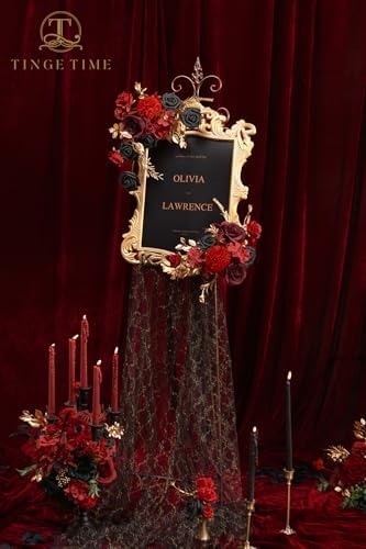 23pcs Gothic Black Red Artificial Flowers Combo, Rose in Gothic Black and Red, alternate view 4