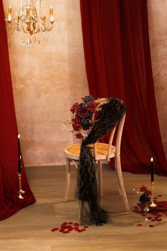 23pcs Gothic Black Red Artificial Flowers Combo, Rose in Gothic Black and Red, alternate view 7
