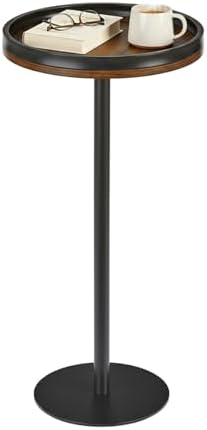 24.7" H Small Round Side Table, Drink Table with Weighted Base