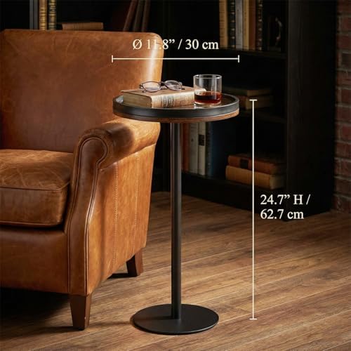 24.7" H Small Round Side Table, Drink Table with Weighted Base, alternate view 3
