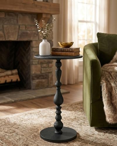 24" Art Deco Vintage Metal End Table, Martini Cocktail Table, Black in Black, alternate view 3