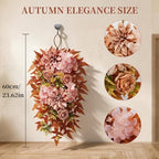 24" Artificial Fall Teardrop Swags for Front Door, 2 Pack in Orange, alternate view 3