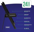 24 Black Resin Folding Chairs, Stackable Event & Party Chairs, 800 LB Weight Capacity, Indoor Outdoor in Black, alternate