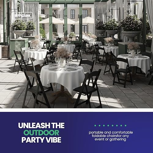 24 Black Resin Folding Chairs, Stackable Event & Party Chairs, 800 LB Weight Capacity, Indoor Outdoor in Black, alternate