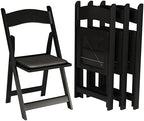 24 Black Resin Folding Chairs, Stackable Event & Party Chairs, 800 LB Weight Capacity, Indoor Outdoor in Black, alternate