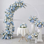24 Bundles Artificial Peonies Flowers, Blue, White in Blue, White, alternate view 4
