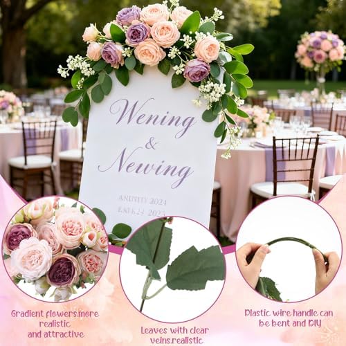 24 Bundles Artificial Peonies Flowers, Dusty Rose, Champagne Pink in Dusty Rose, Champagne Pink, alternate view 3