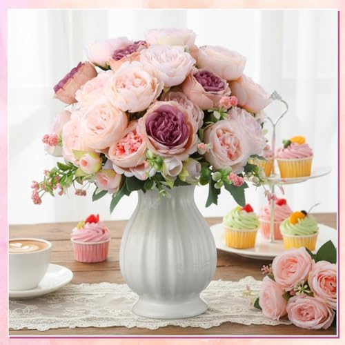 24 Bundles Artificial Peonies Flowers, Dusty Rose, Champagne Pink in Dusty Rose, Champagne Pink, alternate view 4