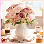 24 Bundles Artificial Peonies Flowers, Dusty Rose, Champagne Pink in Dusty Rose, Champagne Pink, alternate view 5