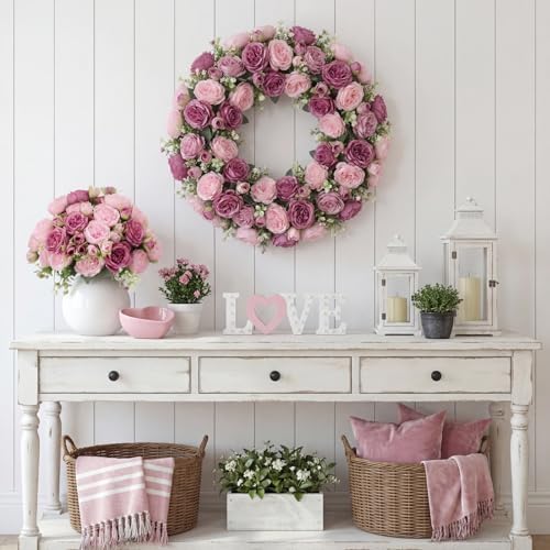 24 Bundles Artificial Peonies Flowers, Russet Red, Light Pink in Russet Red, Light Pink, alternate view 6