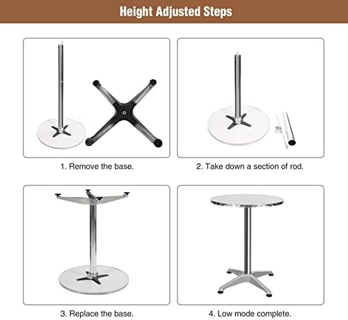 24" Cocktail Table with Black Cover, Folding Round Bar Table Pub Table with Flip-Up Top for Parties Restaurant, alternate