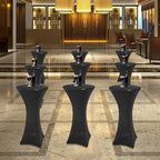 24" Cocktail Table with Black Cover, Folding Round Bar Table Pub Table with Flip-Up Top for Parties Restaurant, alternate