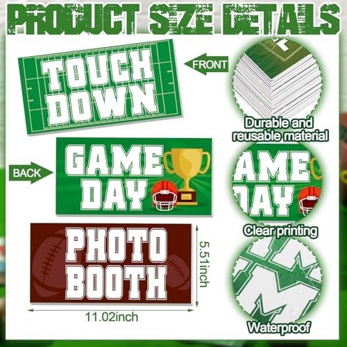 24 Designs Football Photo Booth Props Double Sided, Party Supply in Colorful, alternate view 2