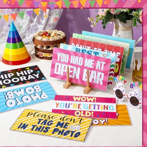 24 Designs Funny Birthday Photo Booth Props Double Sided Signs in Mixcolor, alternate view 2